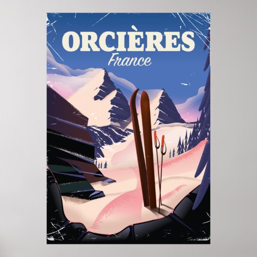 ORCIÈRES france ski poster (Voorkant)