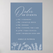 Orde der evenementen Wedding Periwinkle Blue Wildf Poster (Voorkant)