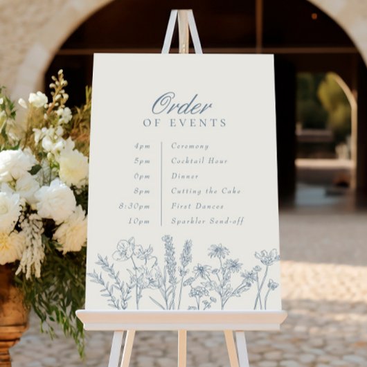 Orde der evenementen Wedding Periwinkle Blue Wildf Poster