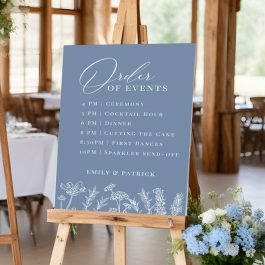 Orde der evenementen Wedding Periwinkle Blue Wildf Poster