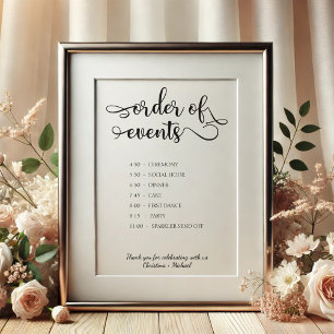 "Orde der gebeurtenissen" Zwarte tijdlijn Wedding