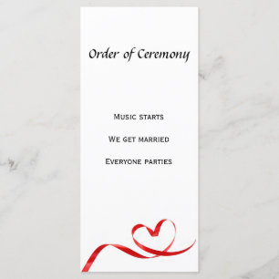Orde van Ceremonie 4"x 9"Rackcard Programma