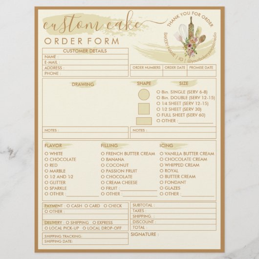 Orde van de bruine gele crème flyer (Voorkant)