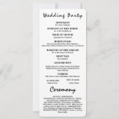 Orde van Evenementen Elegant Wedding Programma (Achterkant)