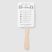 Orde van Evenementen Elegant Wedding Programma Handwaaier (Voorkant)