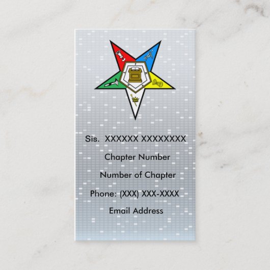 Orde van het Visitekaartje van de oostelijke Star (Voorkant)