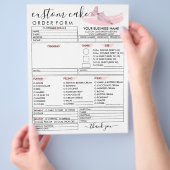 Orde voor roze bakkerijproducten flyer (Hand)