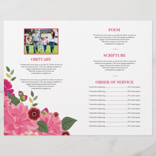 Order of Service Funeral Program Flyer (Achterkant)