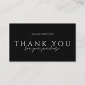 Order Packaging Thank You Inserts | Modern Sleek Visitekaartje (Voorkant)