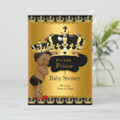 Order Prince Baby shower Red Black Gold Kaart (Staand voorkant)