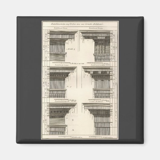 Orders van architectuur,  Entablatures Magneet (Voorkant)