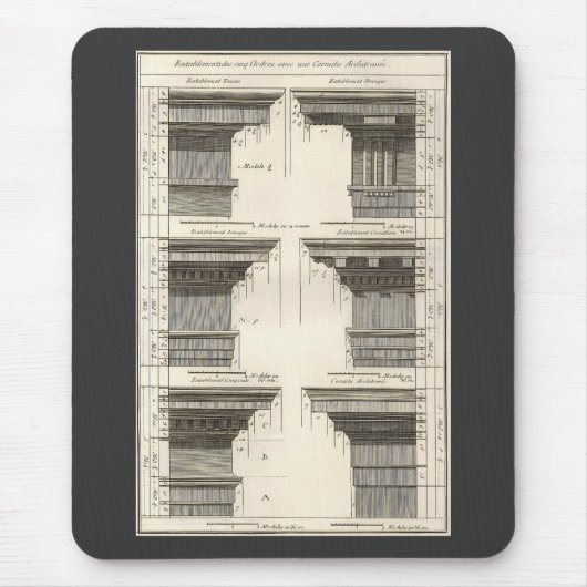 Orders van architectuur,  Entablatures Muismat (Voorkant)