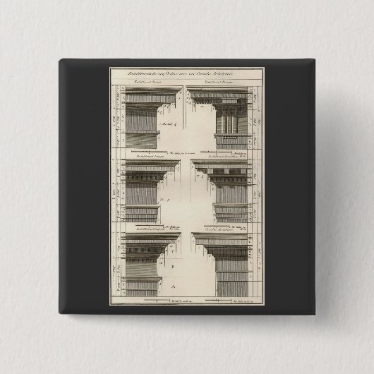 Orders van architectuur, Entablatures Vierkante Button 5,1 Cm (Voorkant)