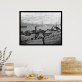Ordinance Barge Explosion at City Point 1864 Poster (Keuken)