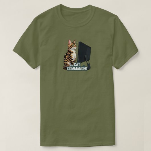 Ordinateur commandant de chat Linux T-shirt Bengal (Design devant)