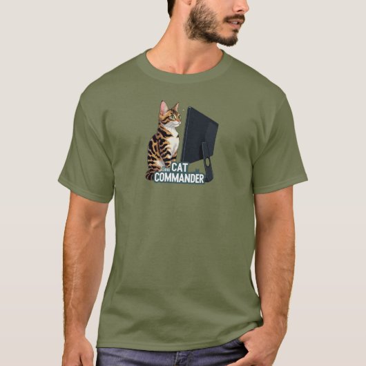Ordinateur commandant de chat Linux T-shirt Bengal (Devant)