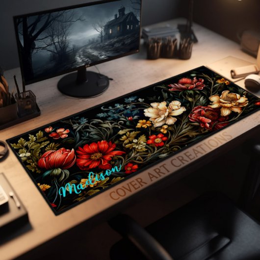Ordinateur De Bureau, Fleurs sauvages Dans L'Obscu