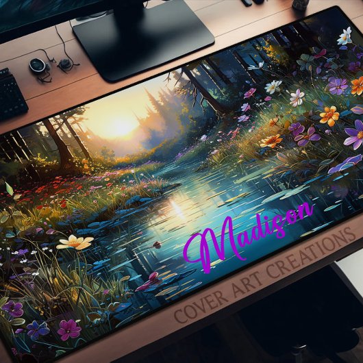 Ordinateur De Bureau, Fleurs sauvages Le Long Du C