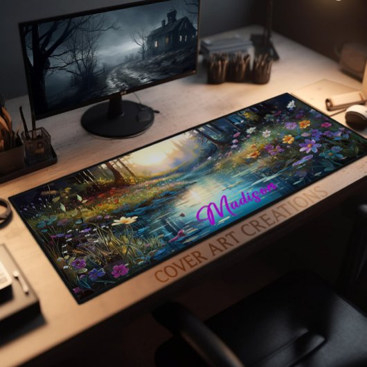 Ordinateur De Bureau, Fleurs sauvages Le Long Du C