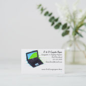 Ordinateur et carte de visite de technologie (Debout devant)