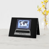 Ordinateur portable Carte du monde Carte de voeux (Fleur jaune)