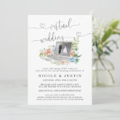 Ordinateur portable Floral | Faire-part de mariage (Debout devant)