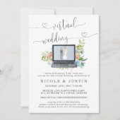 Ordinateur portable Floral | Faire-part de mariage (Devant)