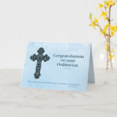 Ordinatie Gefeliciteerd Cross Blue Kaart (Gele Bloem)