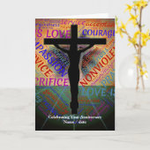 Ordination Anniversaire Carte Croix Jésus (Fleur jaune)