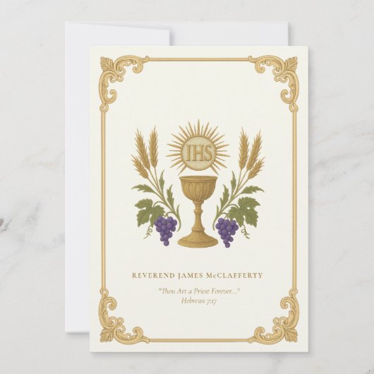 Ordination du prêtre catholique Invitation (Dos)