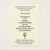 ORDINATION DU PRIÊTRE CATHOLIQUE CARTES SAINES ANN (Dos)