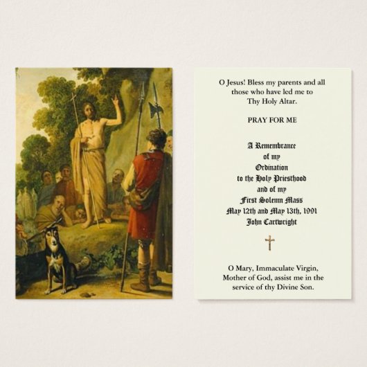 ORDINATION DU PRIÊTRE CATHOLIQUE CARTES SAINES ANN (Devant & derrière)