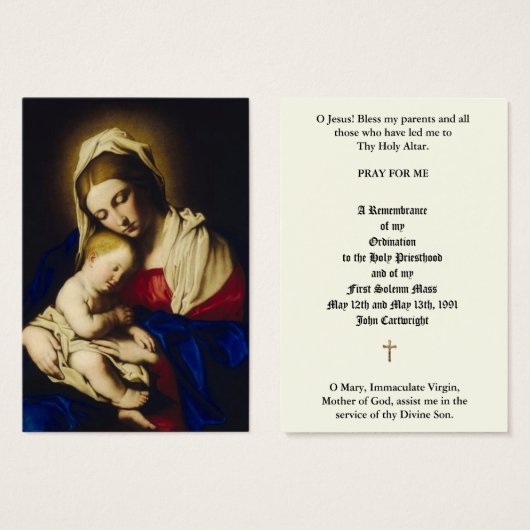 ORDINATION DU PRIÊTRE CATHOLIQUE CARTES SAINES ANN (Devant & derrière)