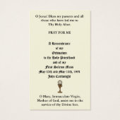 ORDINATION DU PRIÊTRE CATHOLIQUE CARTES SAINES ANN (Dos)