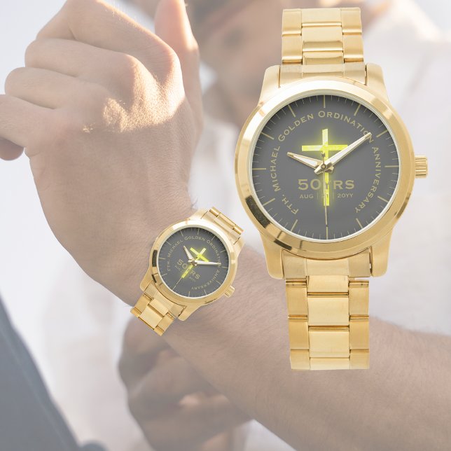 Ordination Jubileum | Aangepaste tekst | Goud | Horloge (Creator heeft geüpload)