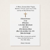 ORDINATION PRIVÉE ANNIVERSAIRE CARTES SAINES (Dos)