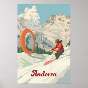 Ordino Arcalis Andorra Ski Resort Reisposter Poster