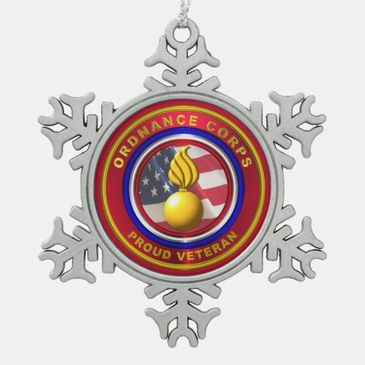 Ordnance Corps Tin Sneeuwvlok Ornament (Voorkant)