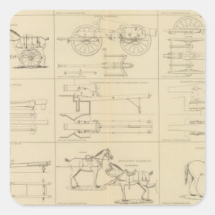 Ordnance, winkels, enz. vierkante sticker