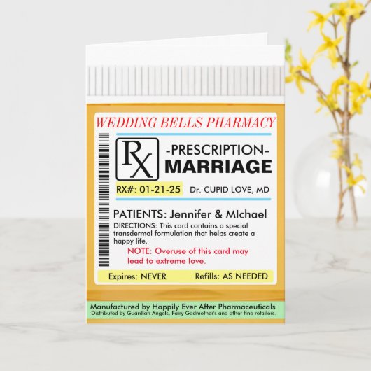 Ordonnance pour la carte de mariage (Fleur jaune)