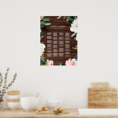 Ordre ALPHABÉTIQUE Tableau de sièges en bois rusti (Cuisine)