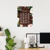 Ordre ALPHABÉTIQUE Tableau de sièges en bois rusti (Bureau à domicile)