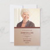 Ordre de carte de programme funèbre de service (Devant)