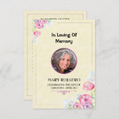 Ordre de service funéraire Carte de programme (Devant / Derrière)