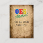 Ordre Des Cartes D'Adhésion Eastern Star (Dos)