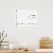 Ordre des événements Affiche de bienvenue Mariage  (Cuisine)