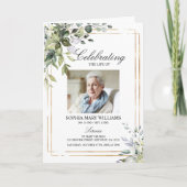 Ordre des funérailles | Green Memorial Programme (Devant)