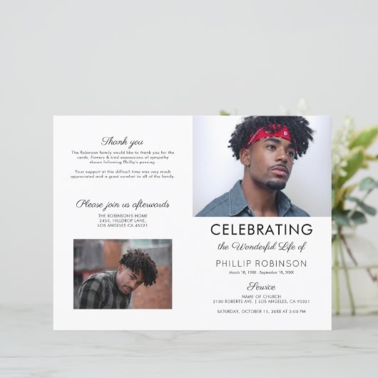 Ordre des funérailles | Programme commémoratif (Debout devant)