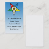 Ordre d'OES du carte de visite oriental 5 d'étoile (Devant / Derrière)