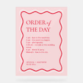 Ordre du jour des Mariages rouge et rose (Recto)